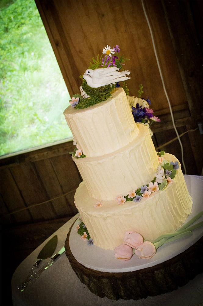 Rustic Wedding Doves Cake